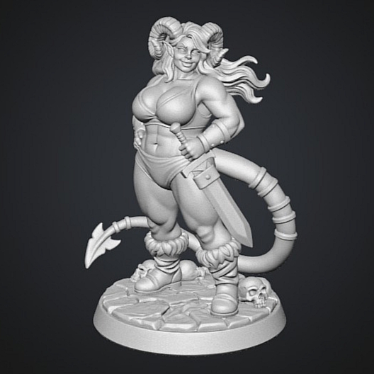 Tiefling barbara pin up